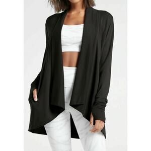 Athleta Pranayama Wrap Cardigan Black XS Comfy Sweater Fall 2023 MRSP$89 New NWT